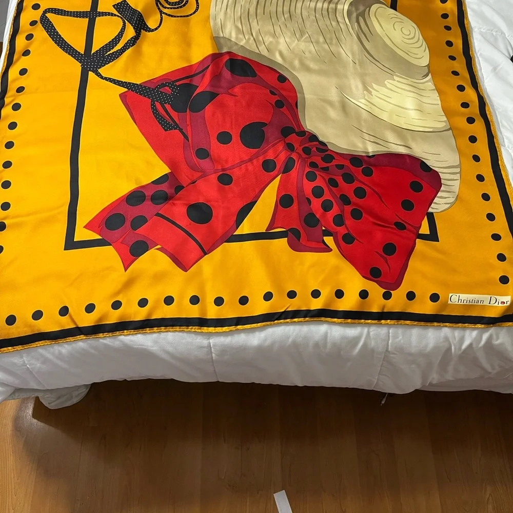 Christian Dior Oversized Silk Scarf 33 1/2 X 34